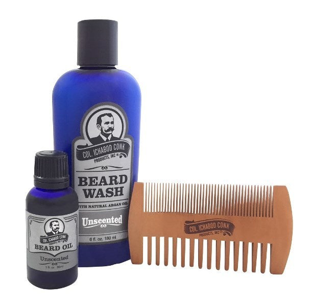 COL CONK UNSCENTED BEARD KIT - with 2 sided comb #4054 - Eco-friendly - Sama Homes