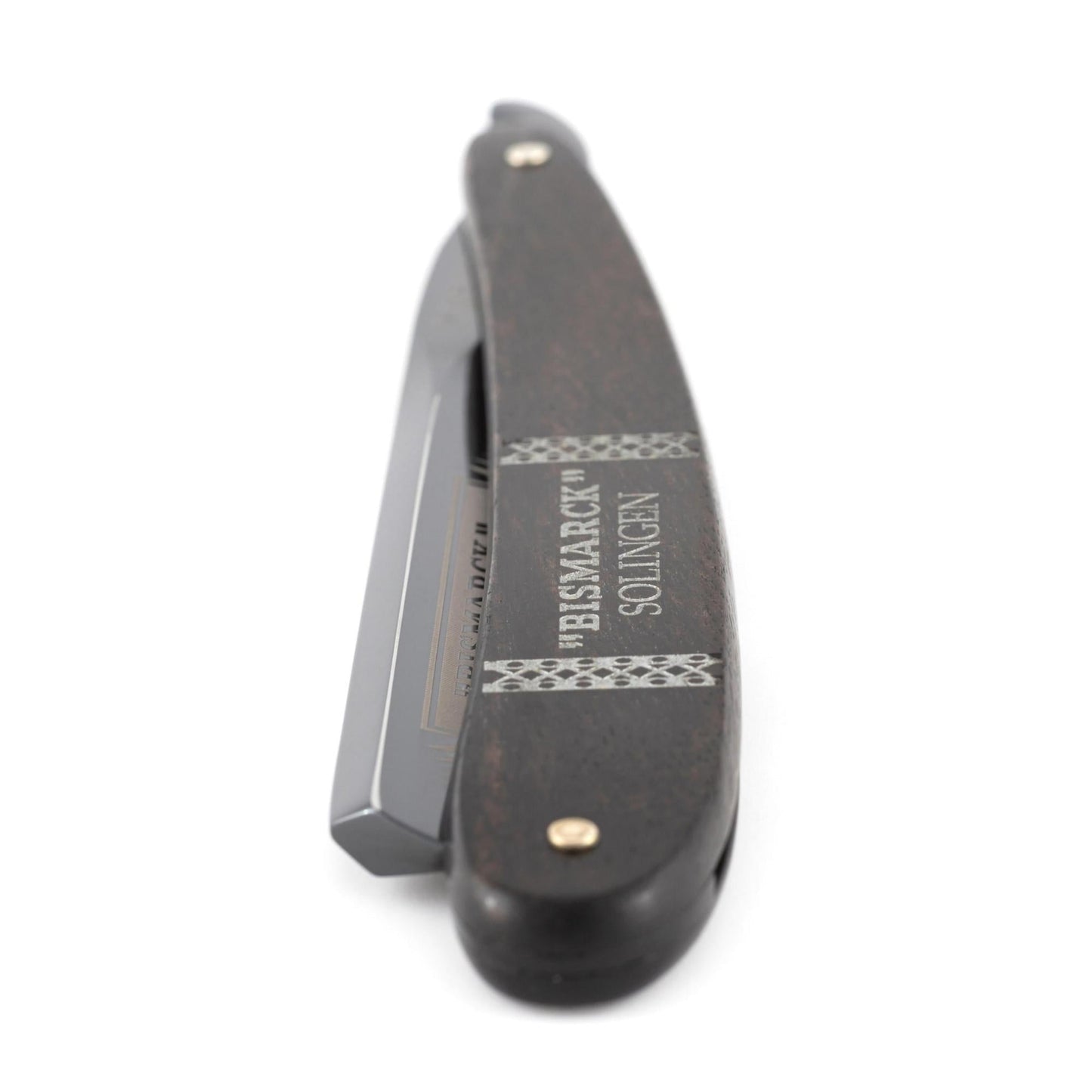 Dovo Straight Razor, "Bismarck" 6/8", Carbon Steel, Full Hollow Grind, Black Pakkawood Handle