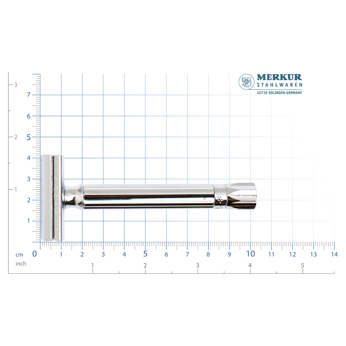 MERKUR 510 Progress, Adjustable Safety Razor With Bright Chrome Metal Knob
