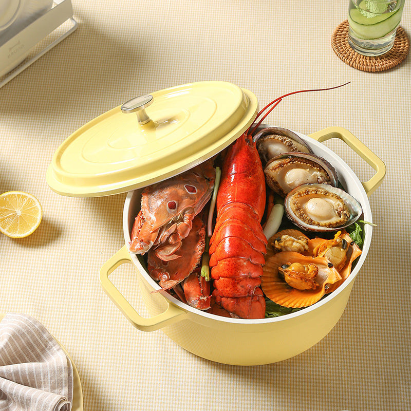 Ceramic Stew Pot with Lid – Aluminum Alloy, Heat-Resistant, 20cm/24cm – Ideal for Soups & Gifting - Image 4
