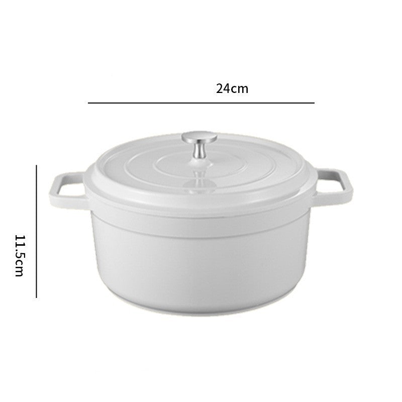 Ceramic Stew Pot with Lid – Aluminum Alloy, Heat-Resistant, 20cm/24cm – Ideal for Soups & Gifting