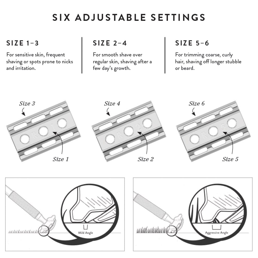 Rockwell 6S Stainless Steel Adjustable DE Safety Razor - Matte Stainless (6 Settings) - Image 10
