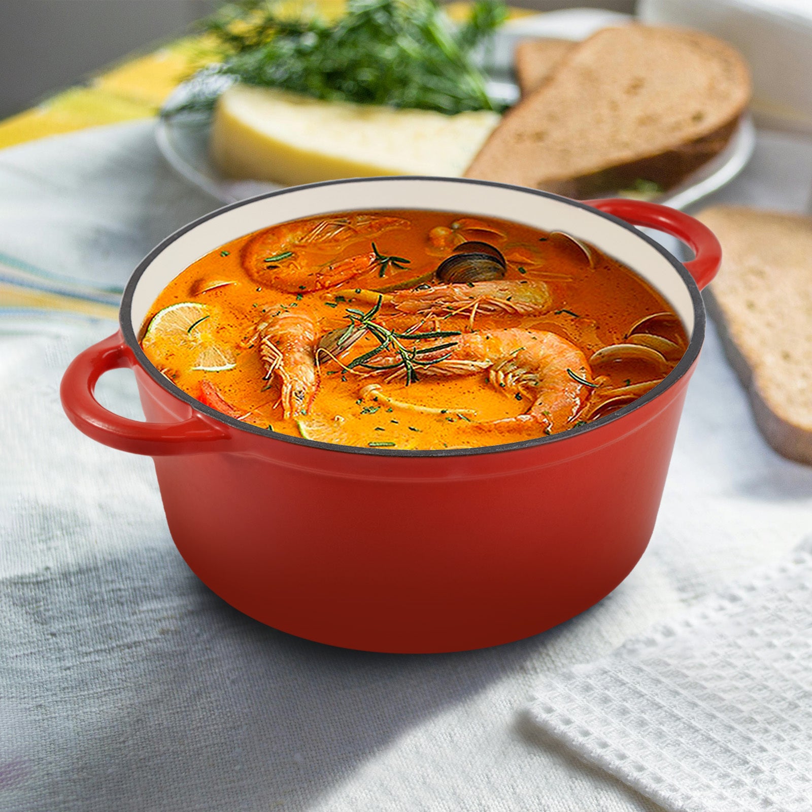 Enameled Cast Iron Dutch Oven – Large Capacity, Non-Stick, Oven Safe up to 500°F – Multi-Functional Cookware - Image 15