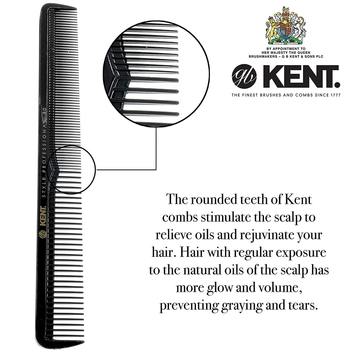 Kent 184MM CUTTING COMB DEEP TEETH by Kent - Hair Combs (View 2)