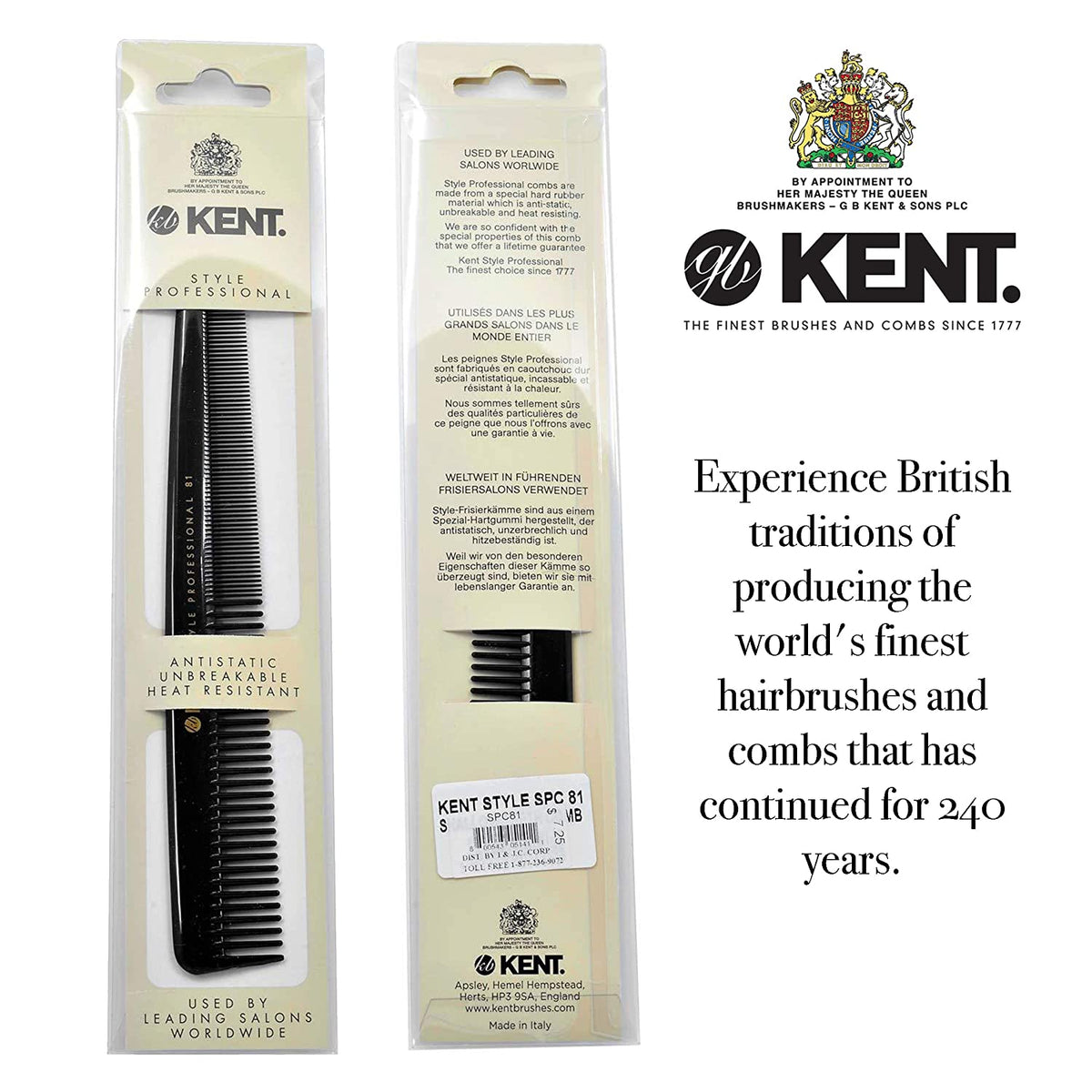 Kent 184MM CUTTING COMB SHALLOW TT by Kent - Hair Combs (View 4)
