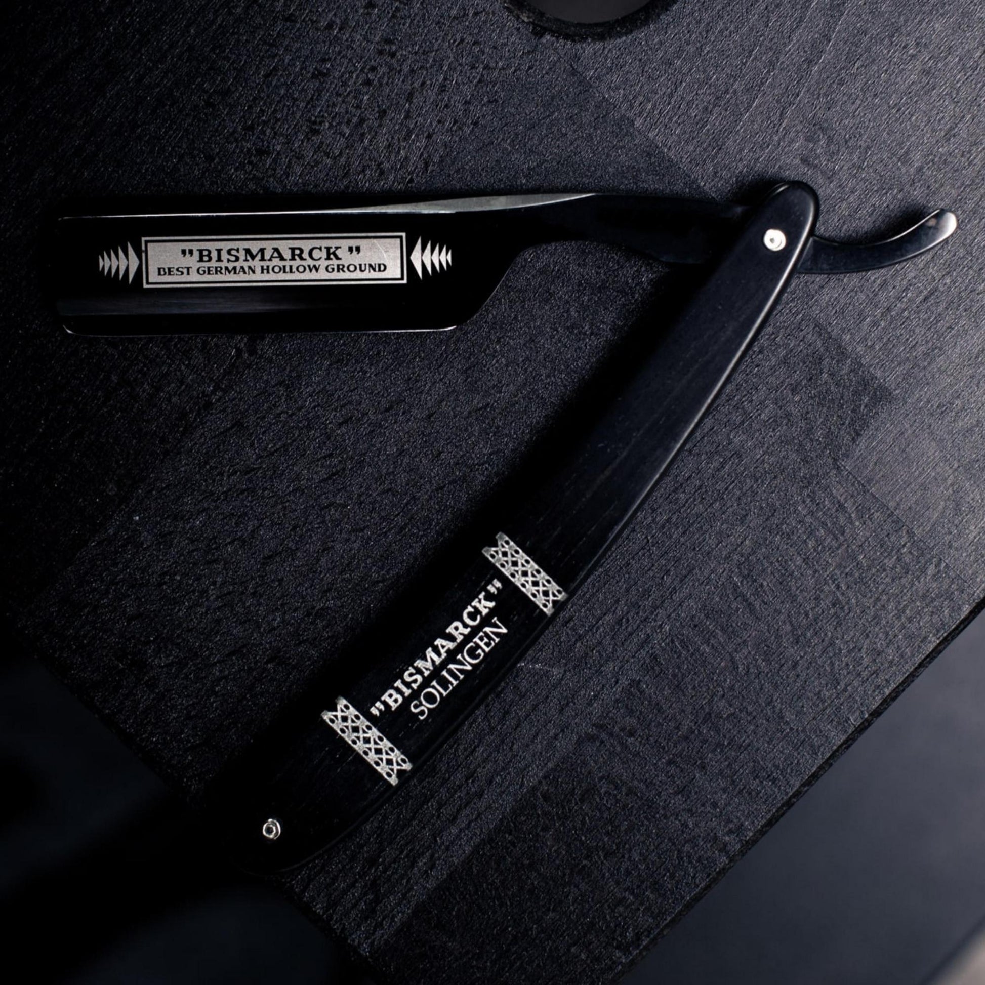 Dovo Straight Razor, "Bismarck" 6/8", Carbon Steel, Full Hollow Grind, Black Pakkawood Handle - Image 6