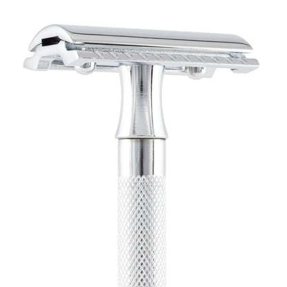 Merkur 23C 3-Piece DE Safety Razor, Closed Comb, Knurled Extra Long Handle, Chrome by Merkur - Double Edge Safety Razors (View 6)