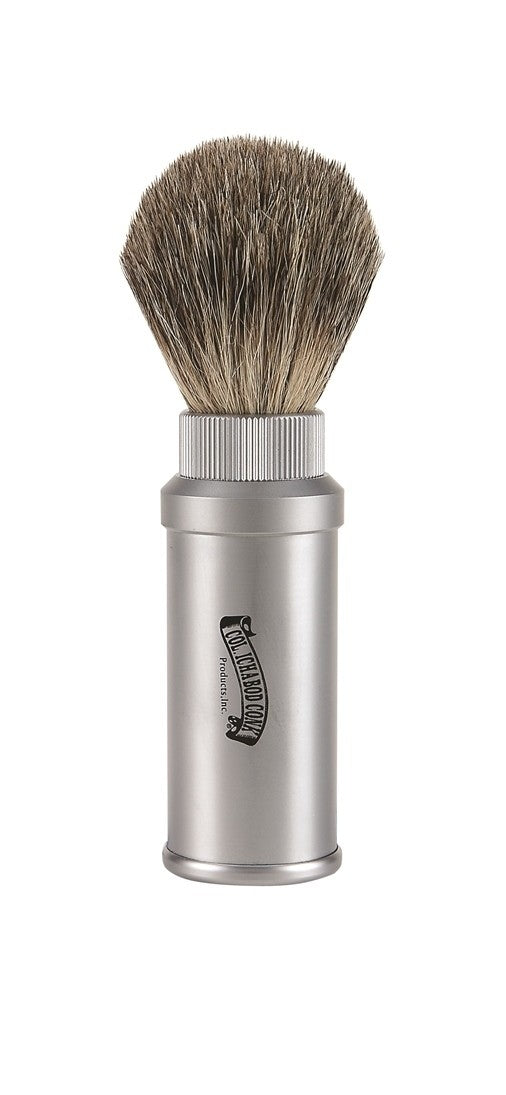 Col. Conk Badger Travel Shave Brush, Matte  Aluminium Case - Eco-friendly - Sama Homes