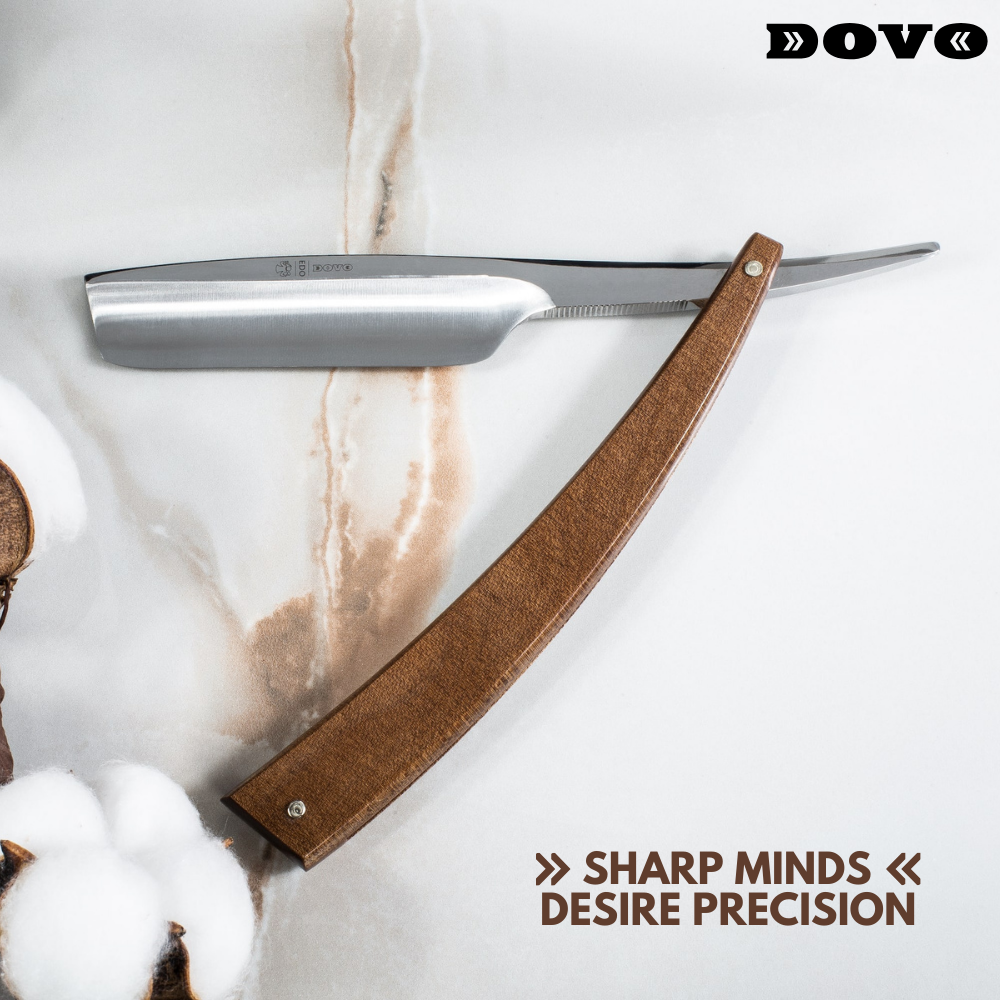 DV-8009143, Dovo Straight Razor EDO, 5/8”, carbon, 1/1 full hollow, Ultra compressed beech wood - Image 8