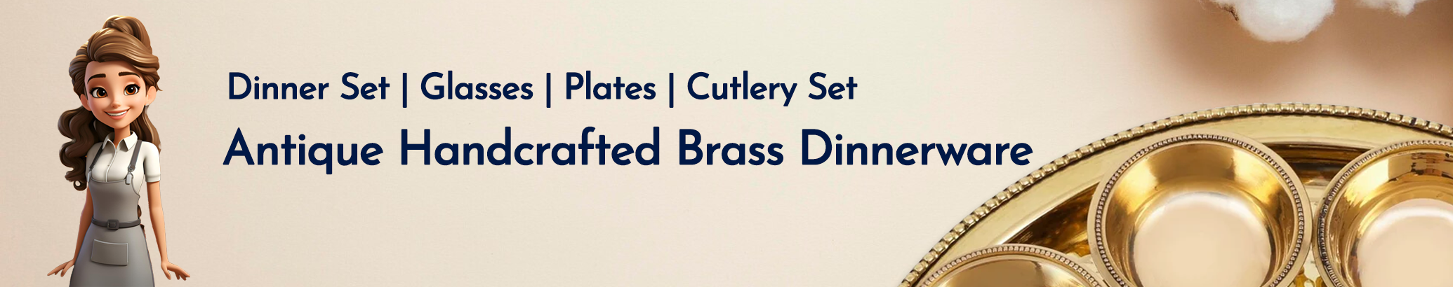 Sama Homes Brass Dinneware collection