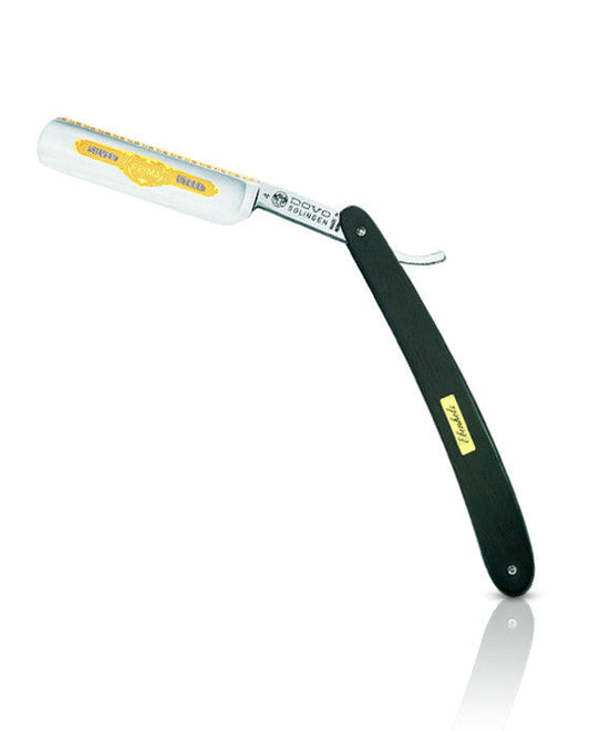 Dovo Straight Razor, "Prima" 5/8", Carbon Steel, Full Hollow Grind, Ebony Wood Black Handle