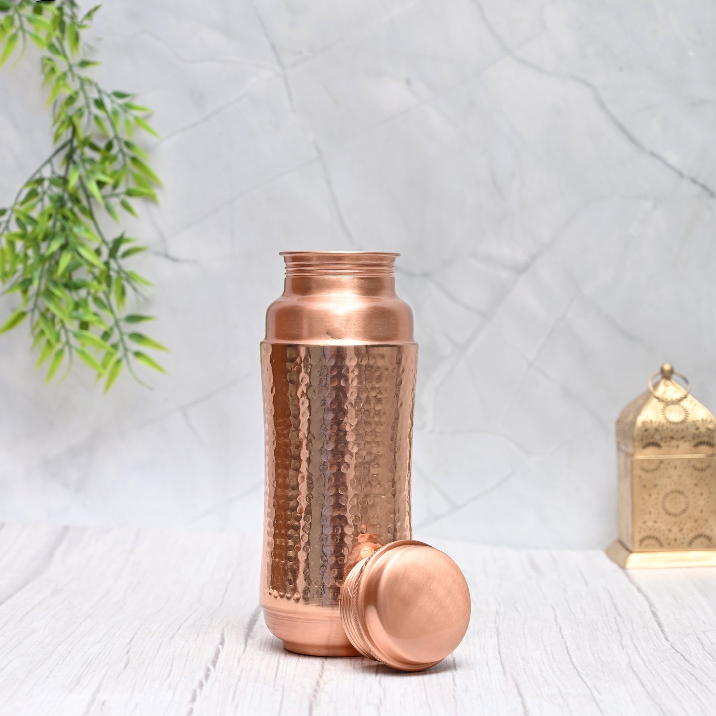 Pure Copper Jumbo Water Bottle (1300ML) | Mid-Hammered Ayurvedic Design | Handcrafted, Leak-Proof & Sustainable – Image 3