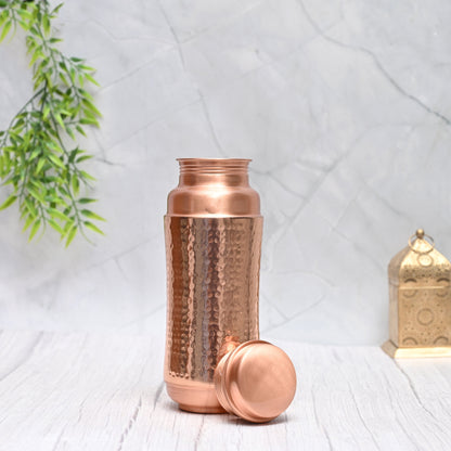 Pure Copper Jumbo Water Bottle (1300ML) | Mid-Hammered Ayurvedic Design | Handcrafted, Leak-Proof & Sustainable – Image 3
