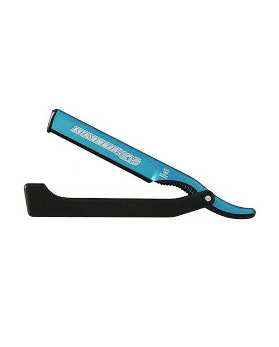 Dovo Shavette, Blue Aluminum with Black Plastic Handle - Eco-friendly - Sama Homes
