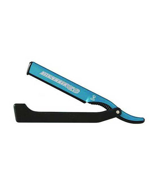Dovo Shavette, Blue Aluminum with Black Plastic Handle
