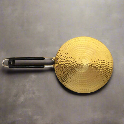 Premium Half Hammered Brass Roti Tawa 10" for Authentic Indian Cooking - Sustainable & Durable Cookware - Sama Homes