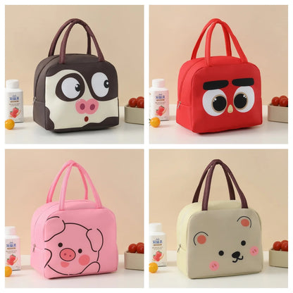 Cute Cartoon Waterproof Large Capacity Lunch Bag Lunch Box Storage Bag Unisex