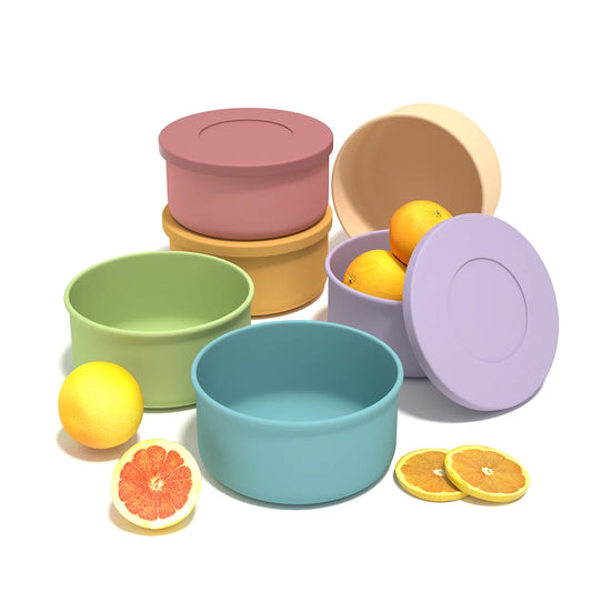 Wholesale Ready Stock Eco-Friendly Silicone Crisper Bowl Cover Microwave Oven Heating Office Lunch Box Tableware Set Bowl Cup