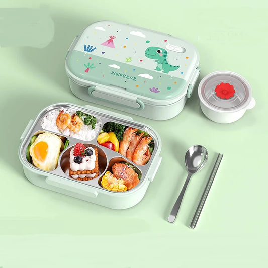 316 Stainless Steel Insulated Bento Lunch Box for Kids Cartoon Food Grade Portable Thermal Compartments Cute Children's Lunch