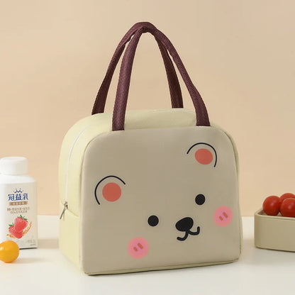 Cute Cartoon Waterproof Large Capacity Lunch Bag Lunch Box Storage Bag Unisex