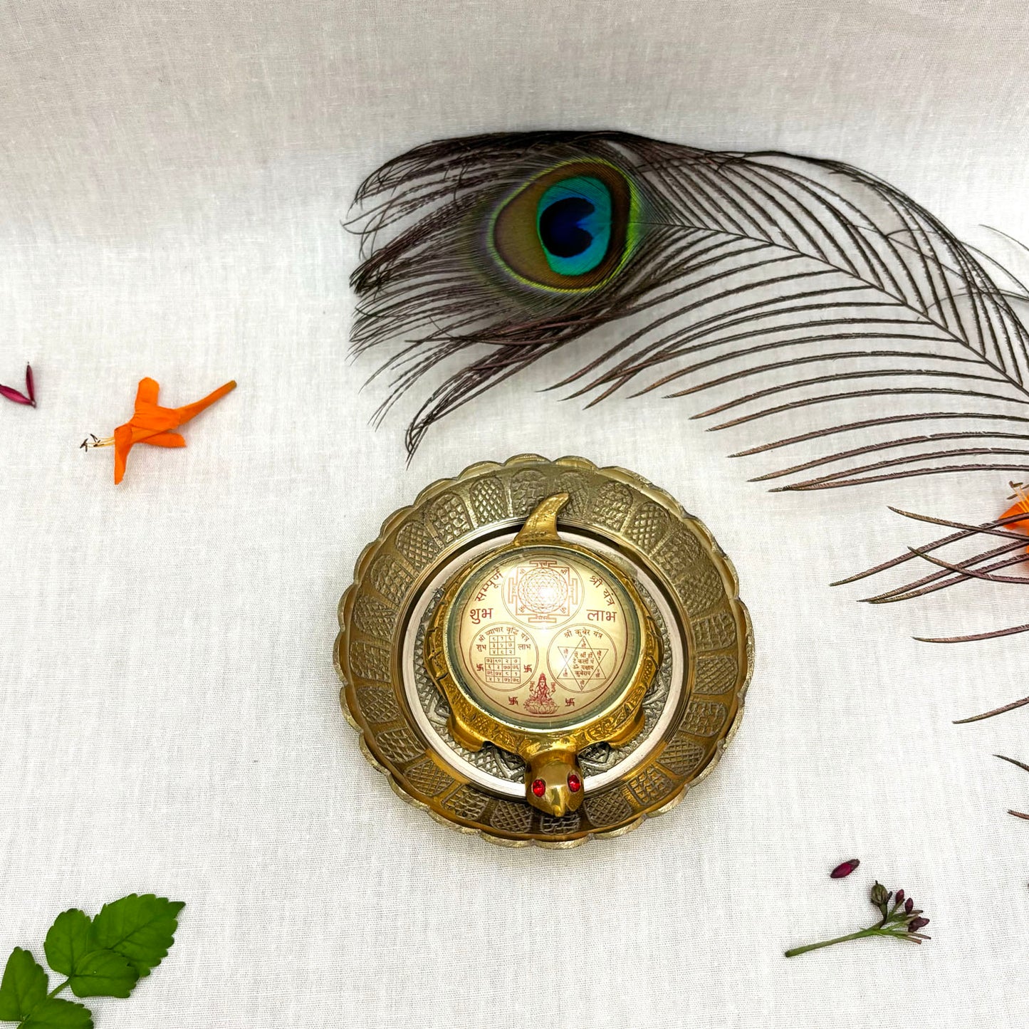  Tortoise Brass Laxmi Yantra