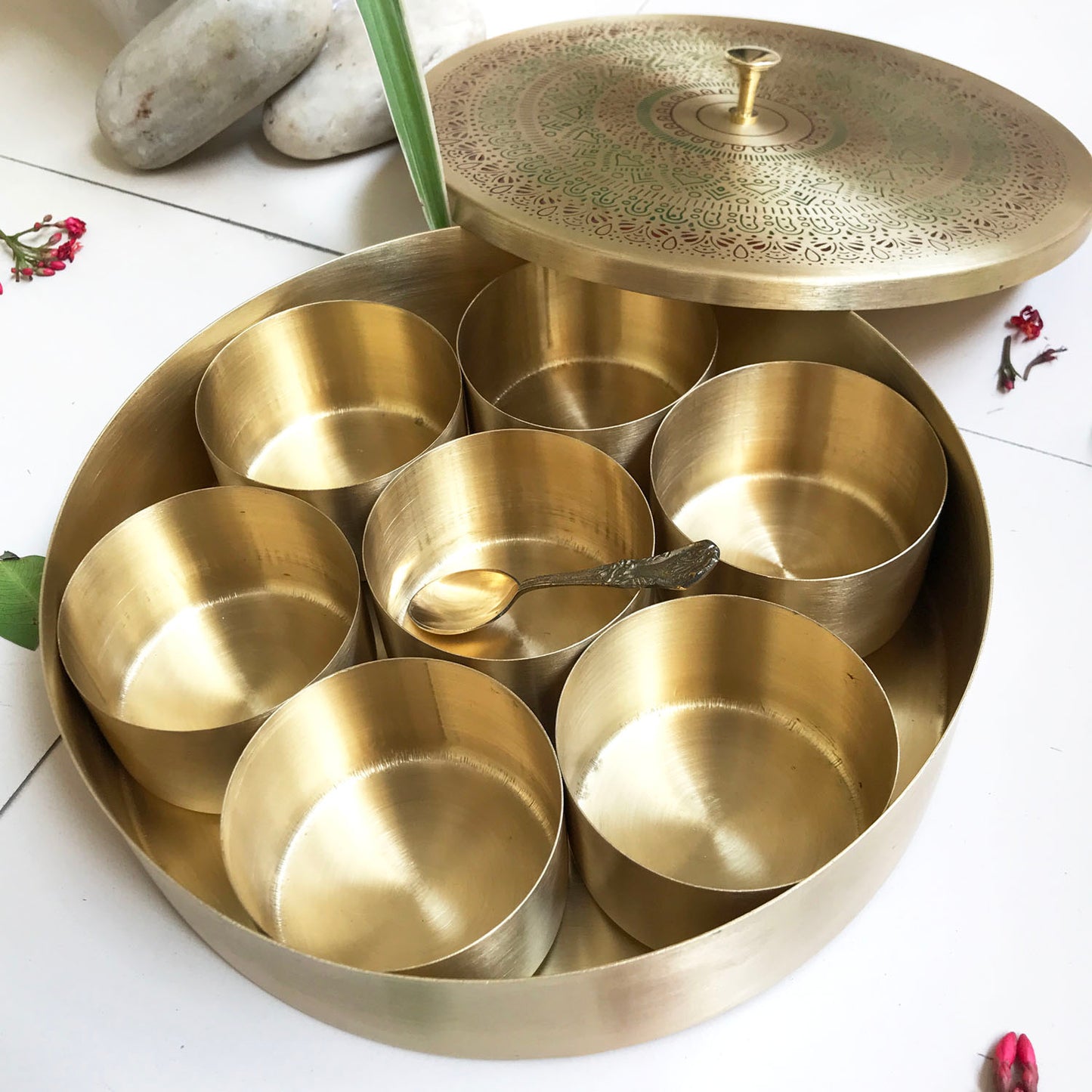 Brass Spice box with Elegant Design 
