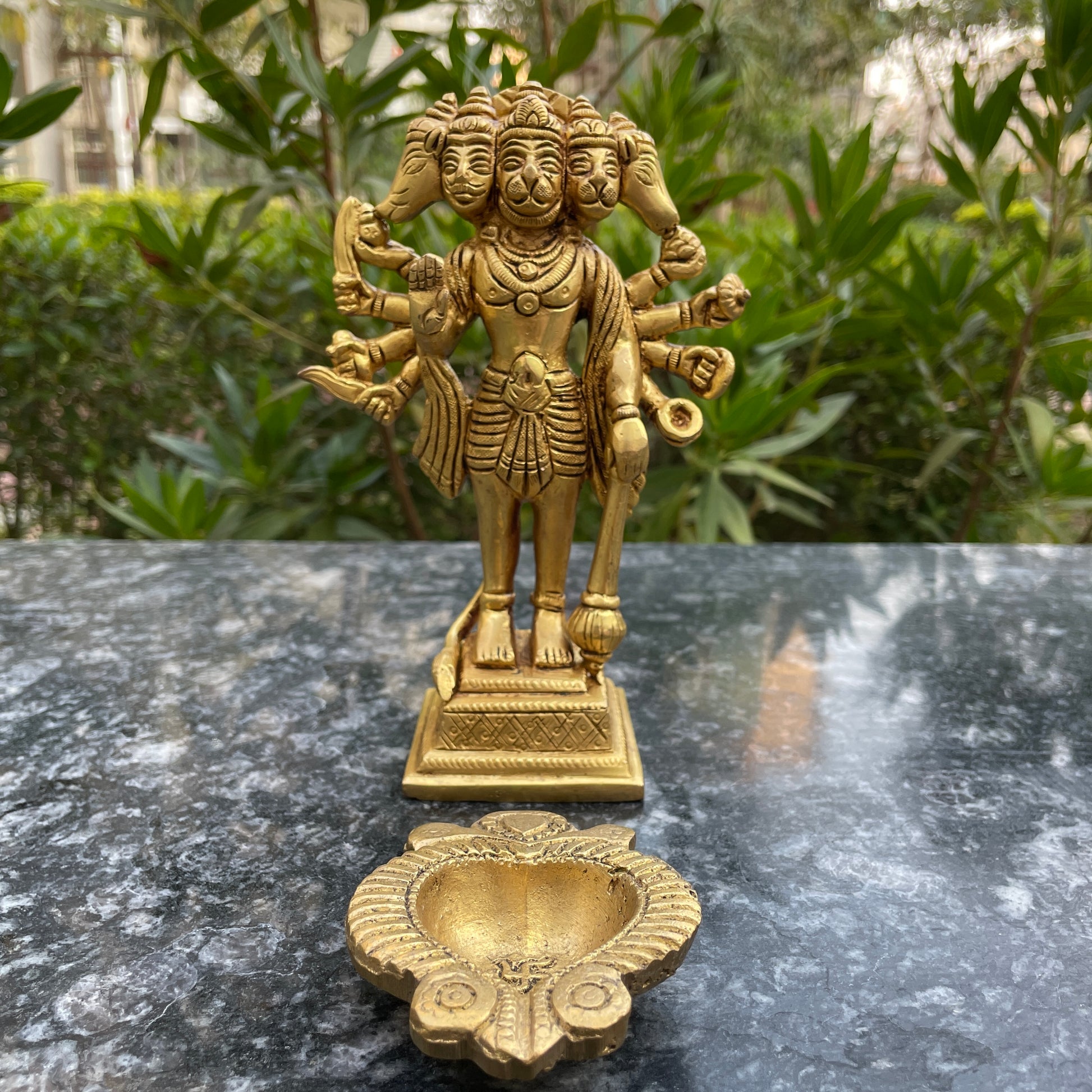 Brass Lord Panchmukhi Hanuman 7 Inches Idol – Image 5 - Image 5
