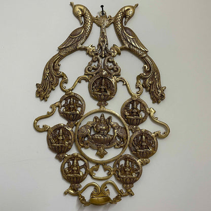Brass Ashtalakshmi wall hanging with Diya 18 Inches