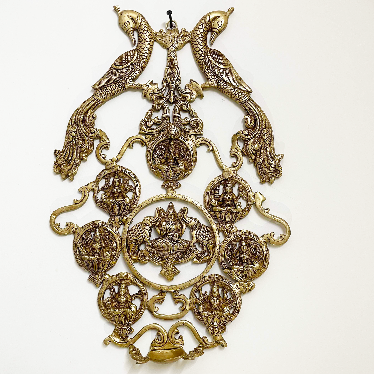 Beautiful Brass Ashtalakshmi wall hanging with Diya 18 Inches