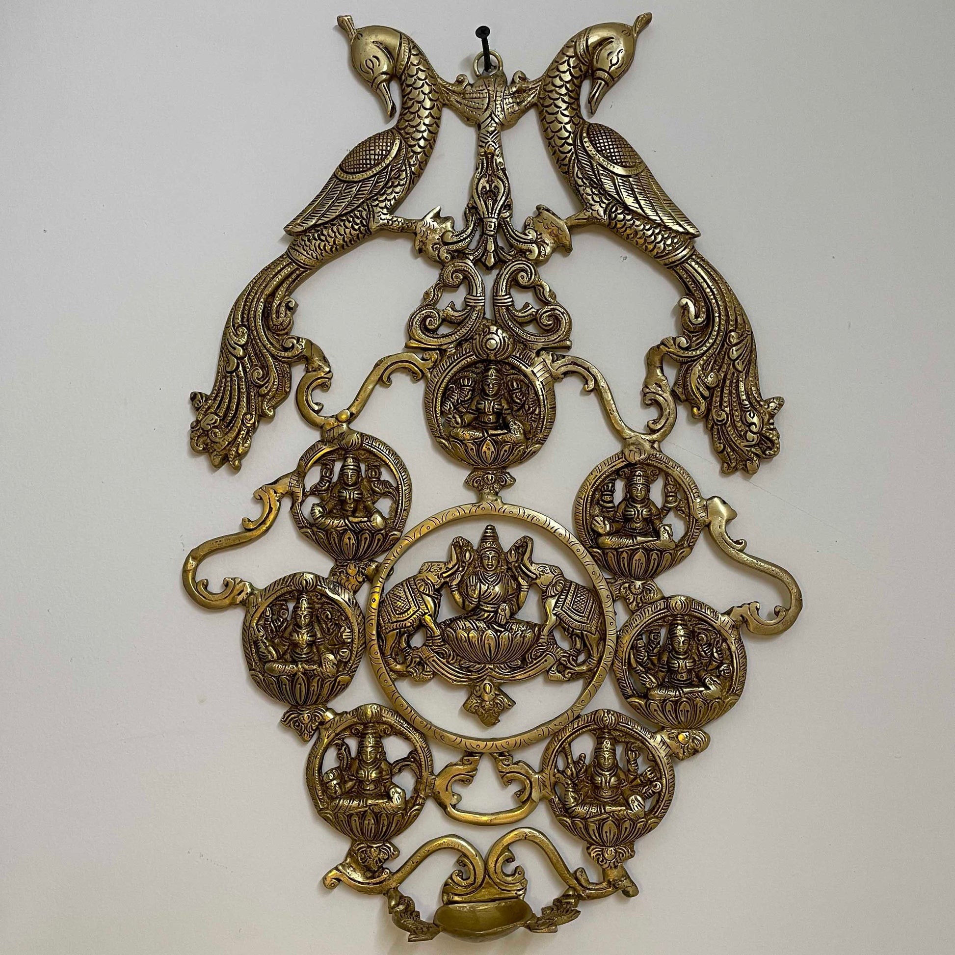 Brass Ashtalakshmi wall hanging with Diya 18 Inches