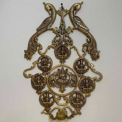 Brass Ashtalakshmi wall hanging with Diya 18 Inches