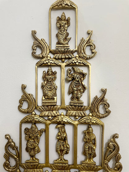 Beautiful Brass Lord Vishnu Dashavatar wall hanging 18 Inches