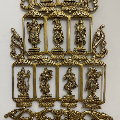 Beautiful Brass Lord Vishnu Dashavatar wall hanging 18 Inches