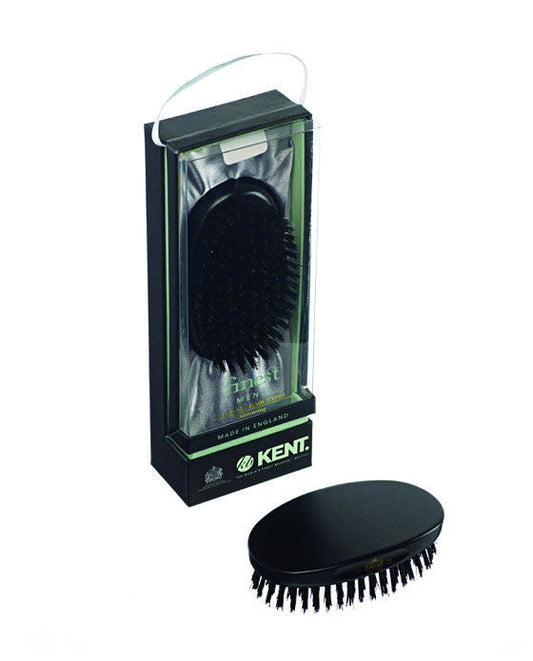 K-MN11 Kent Military Brush, Oval, Black Bristles, Ebonywood
