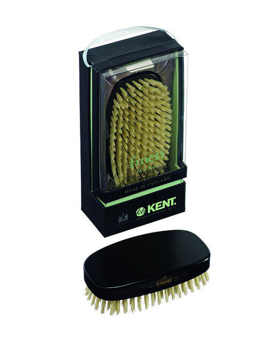 K-MN1B Kent Military Brush, Rectangular, White Bristles, Ebonywood