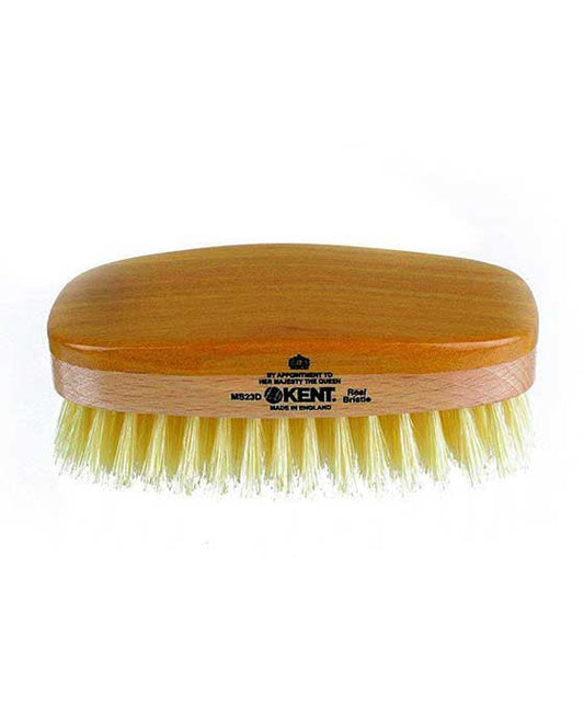 K-MS23D Kent Military Brush, Rectangular, White Soft Bristles, Satinwood & Beechwood