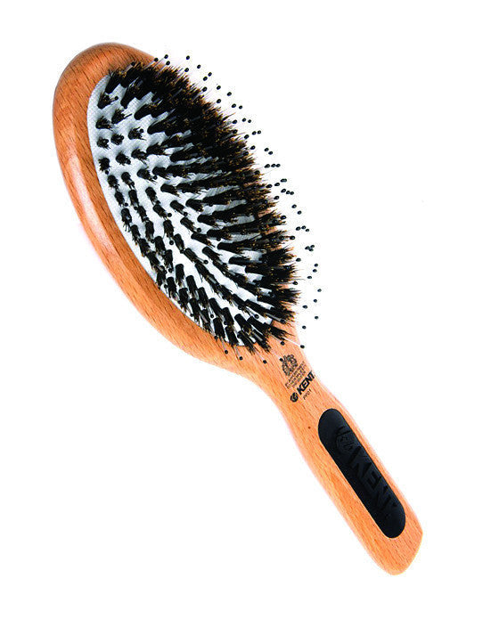 K-NS01 Kent Natural Shine Brush, Large, Cushion Base, Nylon & Bristle Mix by Kent - Hair Brushes