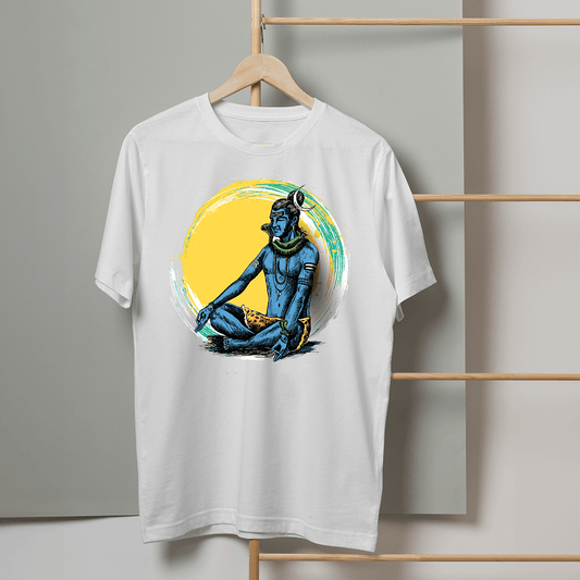Lord Shiva Meditation Printed 100% cotton Oversized T-shirt - Sama Homes