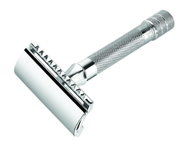 Merkur 33C 3-Piece DE Safety Razor, Closed Comb, Knurled Standard Handle, Chrome - Image 2