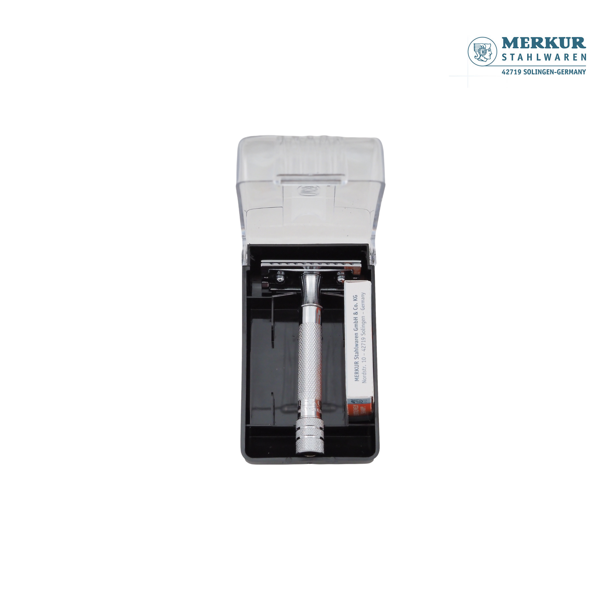 Merkur 333C Set of Classic Double-Edge Safety Razor, Bright Chrome Finish, 10 blades - Image 3