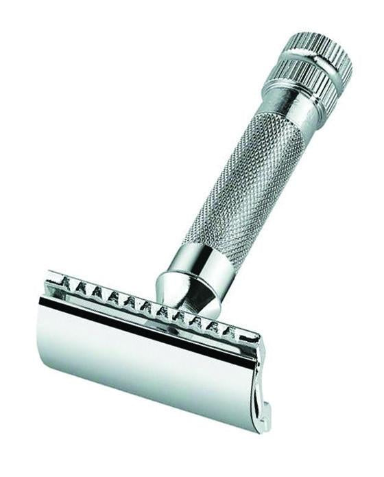 Merkur 34C 2-Piece DE Safety Razor, Closed Comb, Knurled Extra Thick Handle (HD), Chrome - Image 2