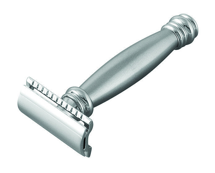 Merkur 2-Piece DE Safety Razor, Closed Comb, Straight Cut, Extra Long Stainless Steel Handle - Image 3