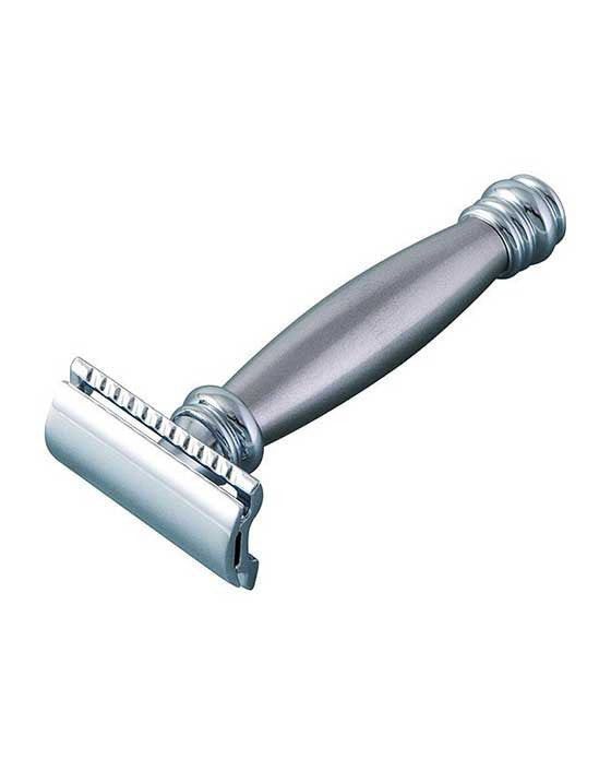 Merkur 2-Piece DE Safety Razor, Closed Comb, Straight Cut, Extra Long Stainless Steel Handle - Image 2
