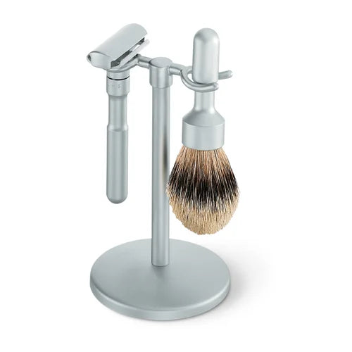 Merkur Shave Stand For Futur Razor and Futur Brush (3-piece Stand), Matte Chrome by Merkur - Gift Sets & Kits