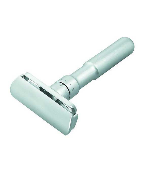 Merkur Futur Adjustable Double Edge Safety Razor Safety Razor With Snap Closure, Matte Chrome by Merkur - Double Edge Safety Razors