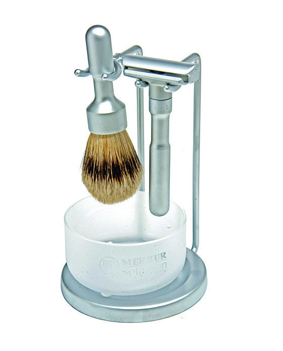 Merkur Futur Adjustable 4-Piece Luxury Shaving Set (Matte Satin Finish)