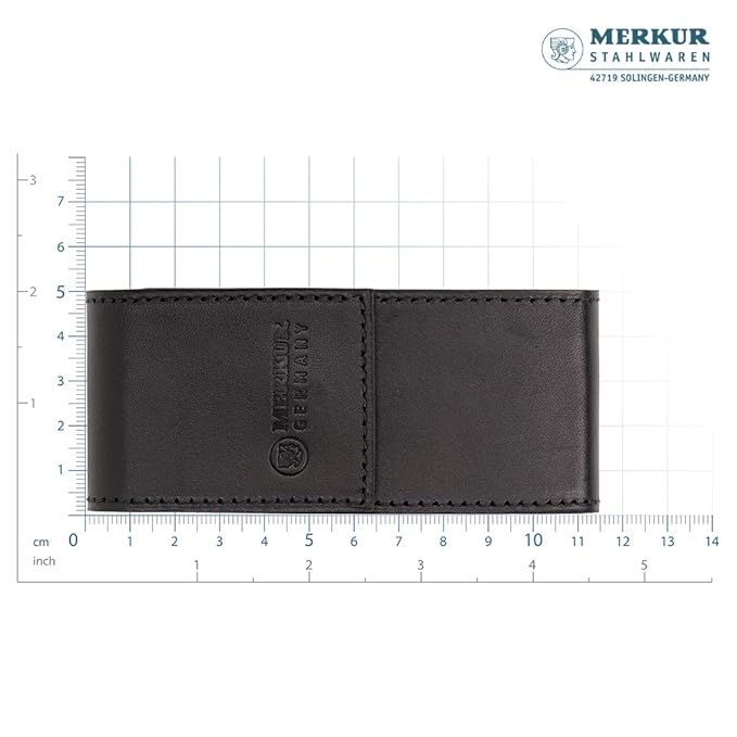 Merkur 23C Safety Razor Travel Set – Black Leather Case and 10 Blades - Image 7