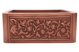 Copper Kitchen Sink 36x22x9" 