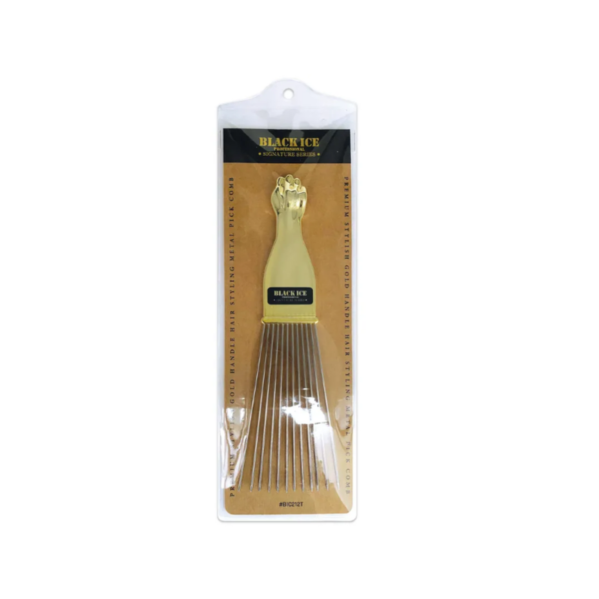 Black Ice Premium Stylish Long Trapezoid Metal Pick Comb by Black Ice - Sustainable Living (View 2)