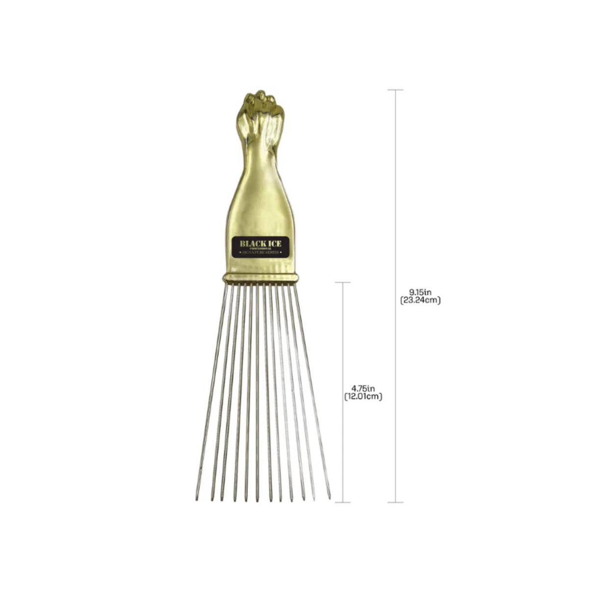 Black Ice Premium Stylish Long Trapezoid Metal Pick Comb by Black Ice - Sustainable Living (View 3)
